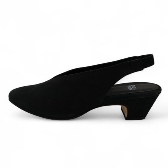 Eileen Fisher Women's Size 9 Black Moddie Nubuck Slingback Block Heel Pumps - Picture 4 of 11